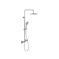 VERVE, CROM, COLOANA DE DUS CU BATERIE TERMOSTATATA, PALARIE ROTUNDA FI 25CM, SET DE DUS CU PARA 3 JETURI, FURTUN 160CM, TVS10900500061 